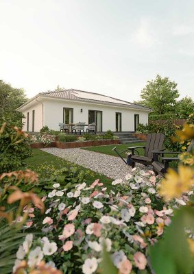 Wohnen auf einer Ebene. Ein Haus mit Herz – nach Ihren Wünschen gebaut, massiv und einzigartig.