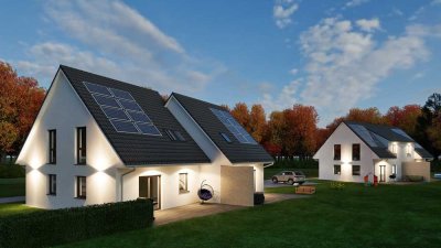 Kleine, aber feine Neubau-Doppelhaushälften – energieeffizient mit Wärmepumpe und Photovoltaikanlage