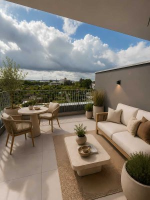 Neubau Penthouse | spektakulärer Weitblick ins Grüne trotz zentraler Stadtlage| 2-Zimmer | Erstbezug