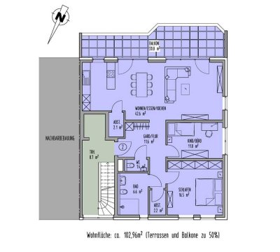 Moderne Wohnung mit Balkon im 1.OG in exklusiver Neubauanlage