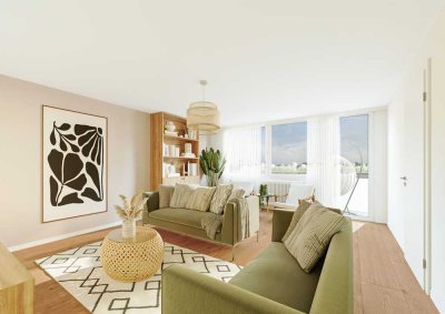 4-Zi-Wohnung, frisch renoviert mit Balkon, Loggia und tollem Ausblick!