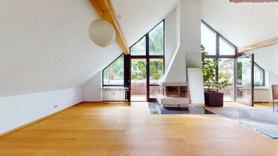 Lichtdurchflutete Maisonettewohnung mit Skylineblick