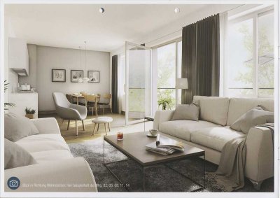 Ihr urbanes Zuhause über den Dächern Frankfurts–Stilvolles 2-Zimmer-Apartment mit Balkon,Einbauküche