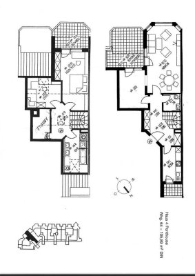 Besondere 4-Zimmer-Penthouse-Maisonette-Wohnung mit 2 Terrassen