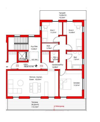 Schöne 4- Zimmer-Penthouse-Wohnung mit Süd-Ost-Terrasse! +KFW 40 Standard+