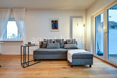 MÖBLIERT - BESTE LAGE - Wunderschöne Wohnung mit Terrasse, Garten und PKW-Stellplatz