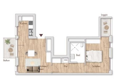 Erstbezug: Neubau 2-Zimmer-Wohnung mit EBK, Balkon & Loggia | Neckarbogen