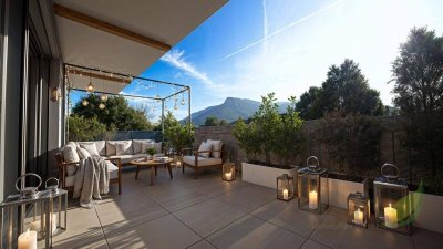 Großzügige Dachterrassen-Wohnung mit Bergblick