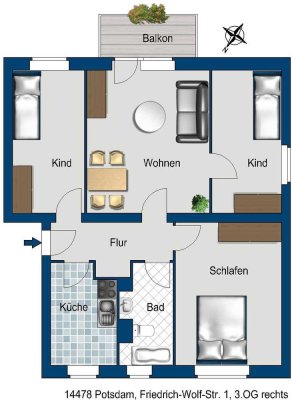 Attraktive Wohnung mit viel Potenzial in gefragter Lage von Potsdam.