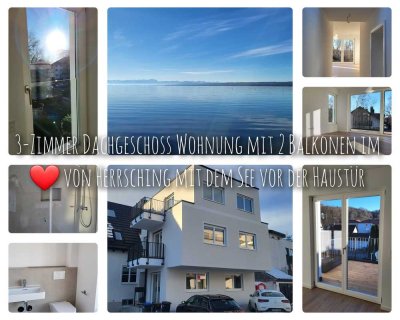 Exklusive 3-Zimmer Dachgeschosswohnung mit 2 Balkonen, Teilseeblick - von privat