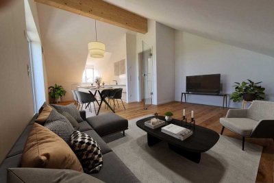 Großzügige 2-Zimmer-Dachgeschosswohnung mit extra breitem TG-Stellplatz in exkl. 8-Parteien Anlage
