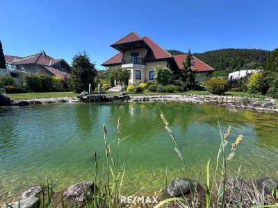Idylle pur in Karnburg – Ein-/Zweifamilienhaus mit Schwimmteich, Aussicht &amp; Ruhelage