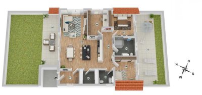 Erstbezug: Exklusive 4-Zimmer Penthouse-Wohnung mit 2 Dachterrassen in Karlsbad (Spielberg)