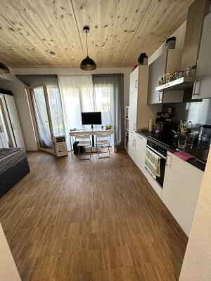 Voll möblierte 1 Zimmer Wohnung mit Terrasse + Garten NEUBAU!