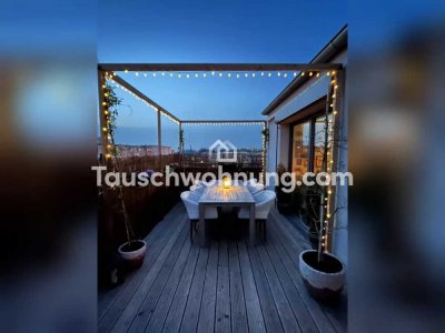 Tauschwohnung: Bieten 4 Zimmer mit Dachterrasse suchen 3 Zimmer ab 70 qm