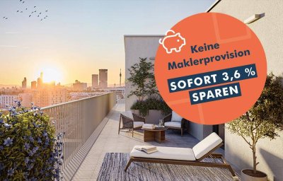 Südliche 4-Zimmer-Penthouse-Wohnung mit Home-Office, zwei großen Terrassen, inkl. Gartenbeete