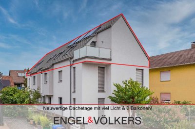 Neuwertige Dachetage (BJ 2016) mit viel Licht, 2 Balkonen & Stellplatz!