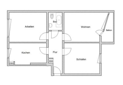 3 ZW mit Wohnküche und Balkon!