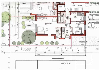 4 1/2-Zimmer EG-Wohnung mit eigenem Garten, TG-Platz und PKW-Stellplatz in Bönnigheim