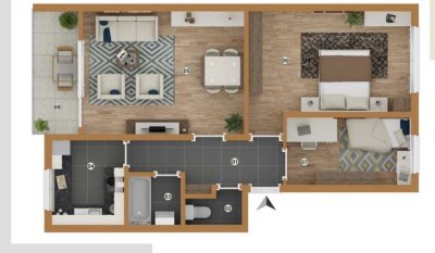 Helle 3-Zimmer Wohnung in Metzingen mit 65 m²