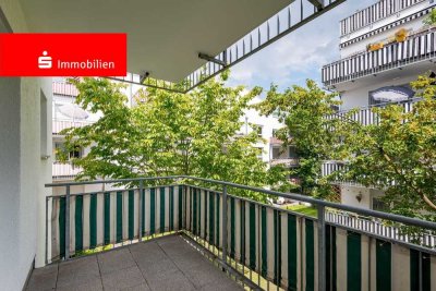 Frankfurt-Niederrad: Helle 2-Zimmer-Wohnung mit Balkon und Tiefgaragenplatz