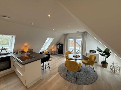 Modern Living am Deich - Vollmöbliertes Dachgeschoss Apartment Nähe Hamburg!
