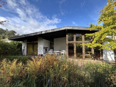 Großzügiges Architektenhaus mit Kamin und japanischem Wassergarten