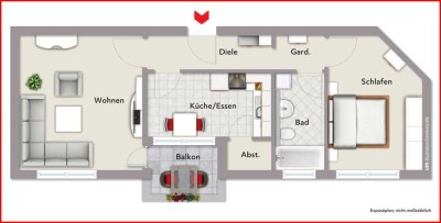 Alzey Stadtmitte!  2 ZKB mit Loggia und Keller
