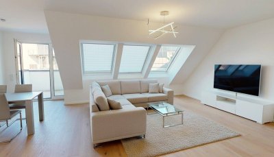 Erstbezug: 3-Zimmer-DG-Wohnung mit Terrasse (Kurzzeitvermietung gestattet!)