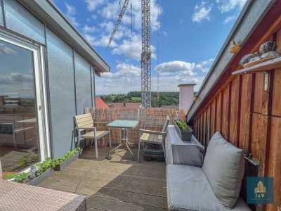 Große 1,5-Zimmer Wohnung mit Weitblick und Dachloggia in Wangen