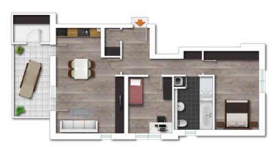 Großzügige 3-Zimmer-Wohnung im 1. Stock