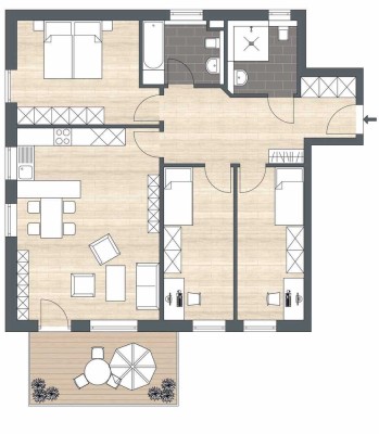 Kapitalanlage EG WHG 134m², Terrasse & Gartenant. | Neubau Münchener Speckgürtel | exkl. Ausstattung