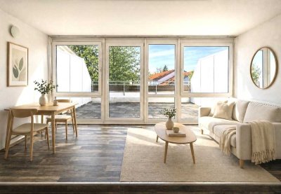 Renoviert & sofort bezugsfrei – 1,5 Zi. Apartment mit großer Terrasse und TG-Stellplatz