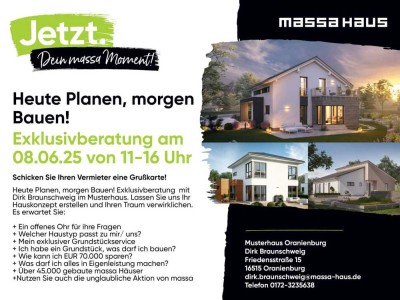 Heute Planen, morgen Bauen! Exklusivberatung am 08.06.25 von 11-16 Uhr