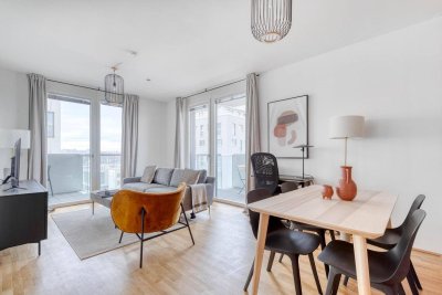 Marinatower: U2 Donaumarina, 3 Zi mit Balkon mit Ausblick auf Donau, Gym, Sauna, Shops im Tower (VIE246)