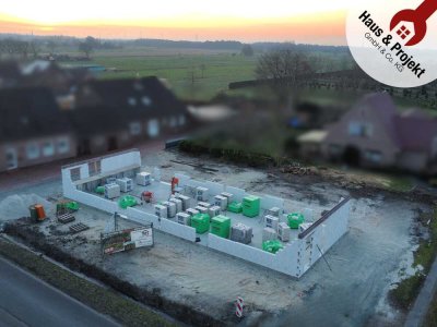 Neubau-Bungalowhälfte in Aurich-Schirum mit Photovoltaikanlage