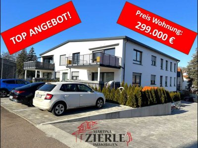 Top Preis! Fast neu! 3,5 Zi.-Wohnung, neuwertig, KFW 70, FBH, sehr großer Balkon und Gartennutzung!