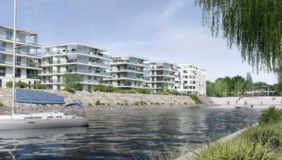 2 Zimmer EG Wohnung am gepl. Waldhofbecken, Terrasse, Garten & TG-Stellplatz, Provisionsfrei