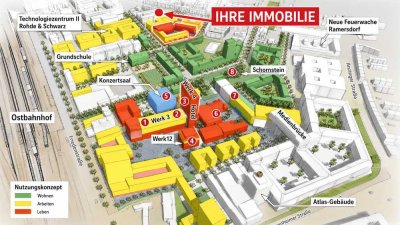 Werksviertel: vermietete 3-Zi-Kapitalanlage, 4,07% Rendite, im Cluster Helsing/R&S/KPMG