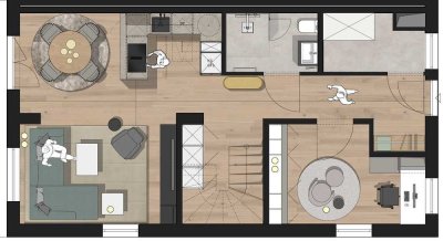 Wohnung/Hausteil mit Garten, Erstbezug, energieeffizient, nachhaltig, QNG-Zertifiziert