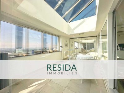 Exklusives Penthouse im 20. OG mit Panorama-Wintergarten, Klima, EBK & TG-Stellplatz