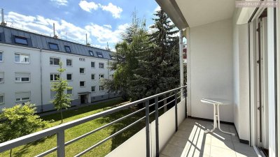 TOP-PREIS nur EUR 3413 pro m²!!! Ruhige Neubauwohnung in saniertem Gebäude mit Vollwärmeschutz! Große Loggia! Grünblick!