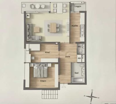 Heller drei-Zimmer-Wohnung in Bergen-Enkheim mit zwei Balkonen. Leerstehend!