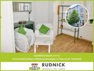 RUDNICK bietet 3-in-1: Drei kombinierbare Altbauwohnungen in Hannover-Südstadt