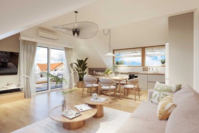 Erstklassige 4-Zi.-Neubauwohnung mit großer Terrasse in Eggenstein-Leopoldshafen (KfW 40)
