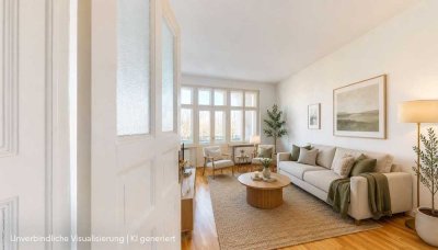 Wohnen im Stuckaltbau: Bezugsfreie Eigentumswohnung mit Balkon