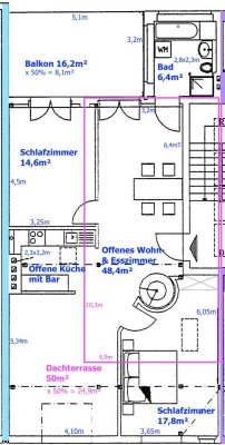 TRAUM LUXUS 3,5-Zi DG-WHG-LOFT +5x10m DACHTERRASSE +5x3m BALKON, GRÜNDERZEIT DENKMAL, LIFT, ZENTRAL
