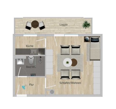 Renoviertes Appartement mit neuer Küche