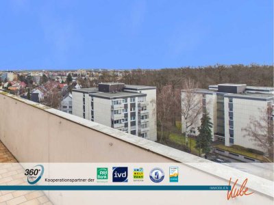 IMMO KUBE! 4 Zi.-ETW mit Weitblick, Süd-& Westbalkon, Aufzug und 2 Stellplätzen in Nbg.-Großreuth