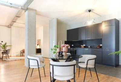 3-Raum-Loft auf großzügigen 127m² im Tabakquartier mit Parkett, Balkon und EBK.